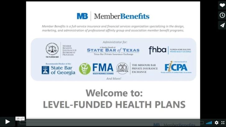 Member Benefits Level Funded Group Health Insurance Webinar Thumbnail