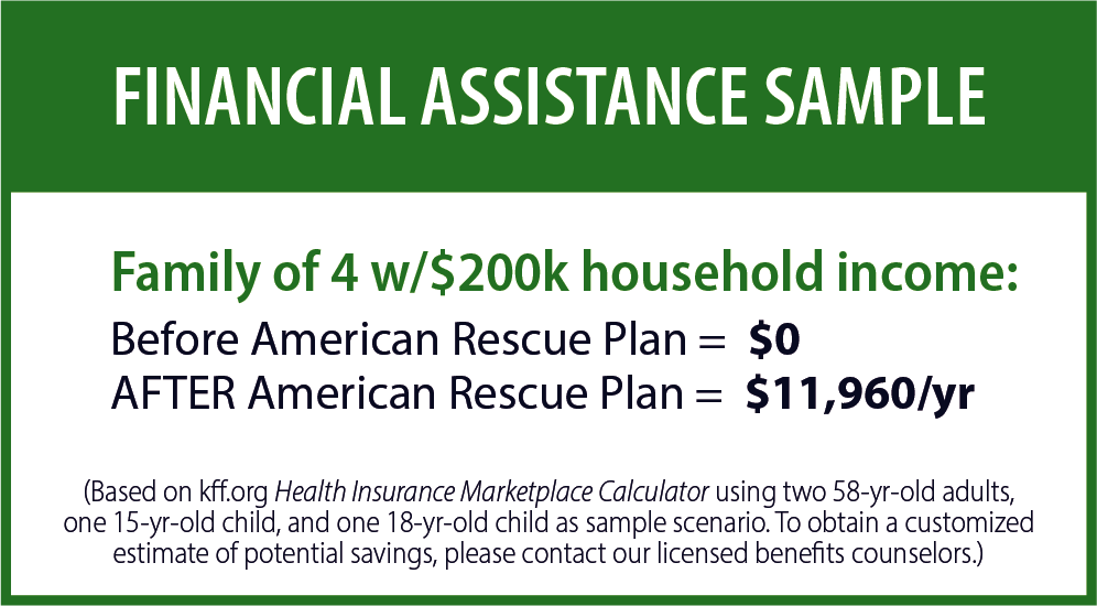 American Rescue Plan financial assistance sample graphic