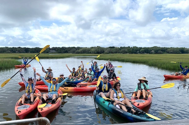 Member Benefits staff kayaking