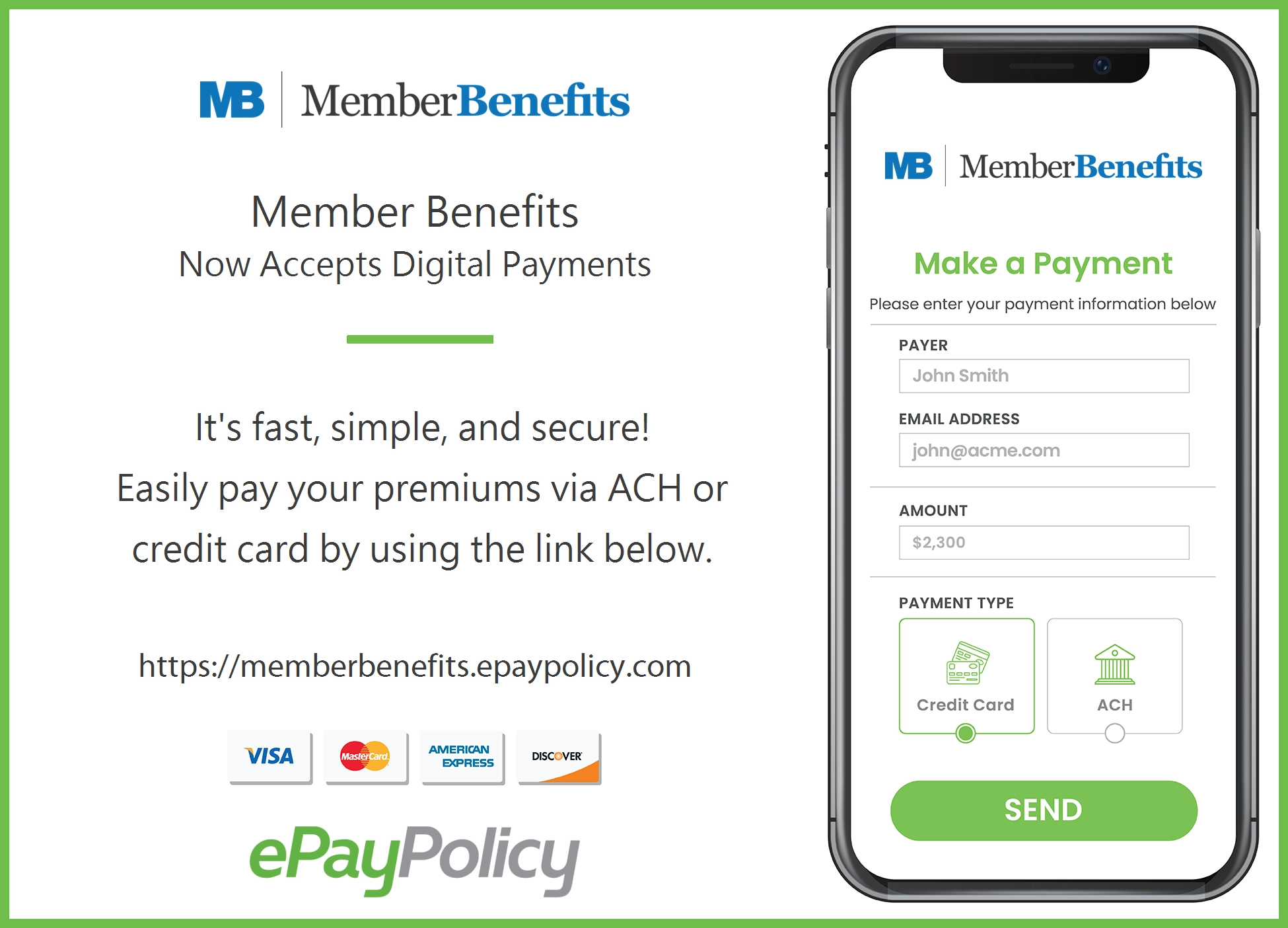 Member Benefits ePay Policy graphic